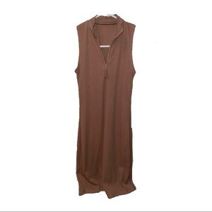 SHEIN TAN COLLARED MINI DRESS